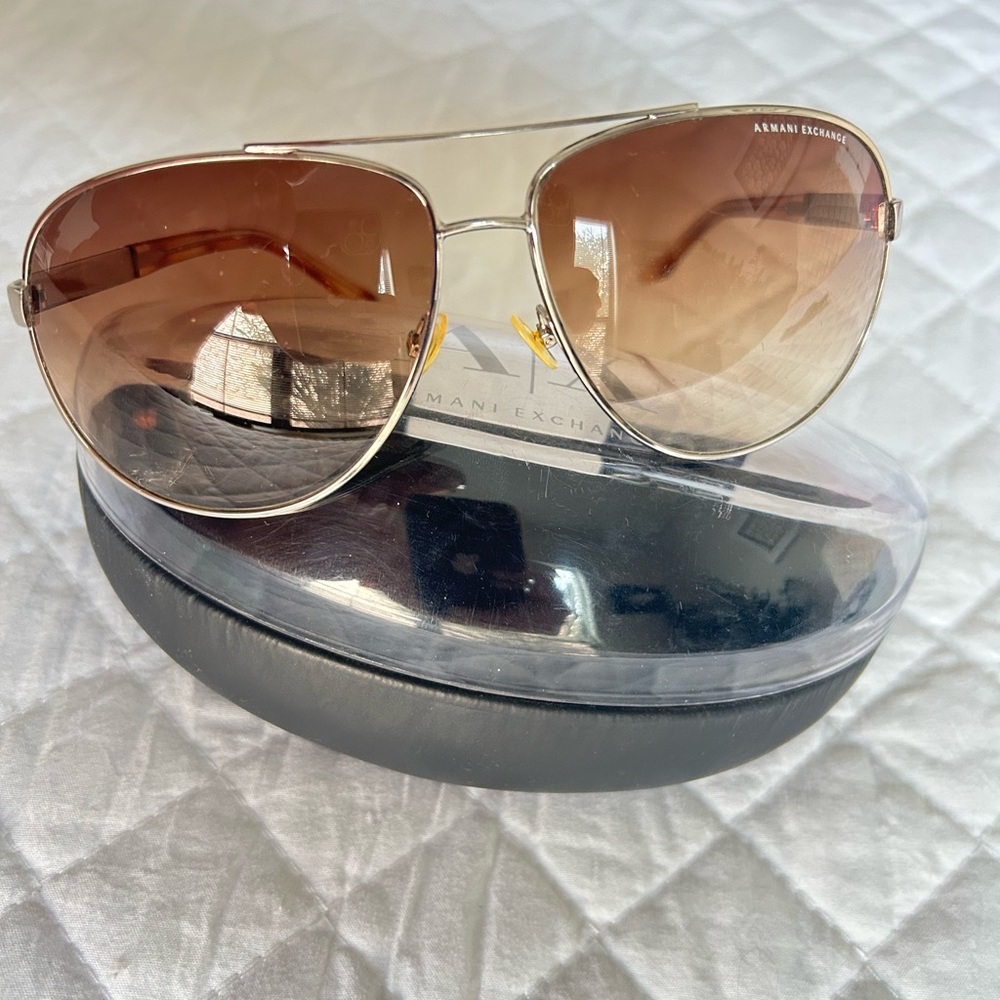 Armani Exchange Brown Aviator Sunglasses